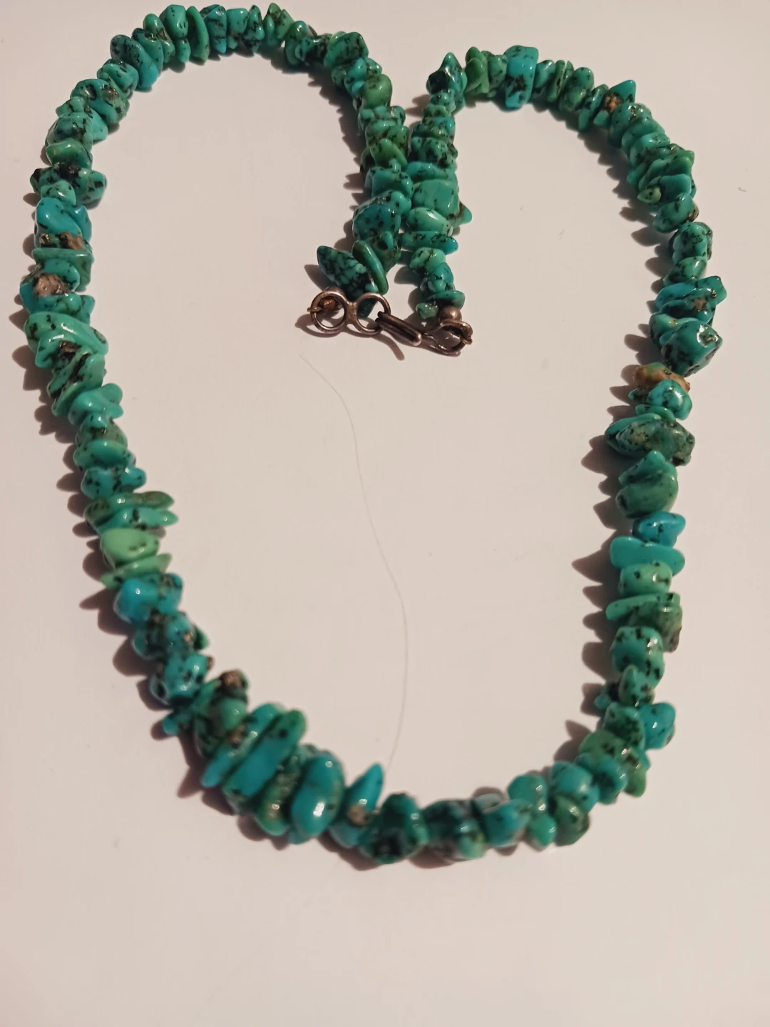 Sterling Silver Clasp Turquoise Stone Necklace - photo 2