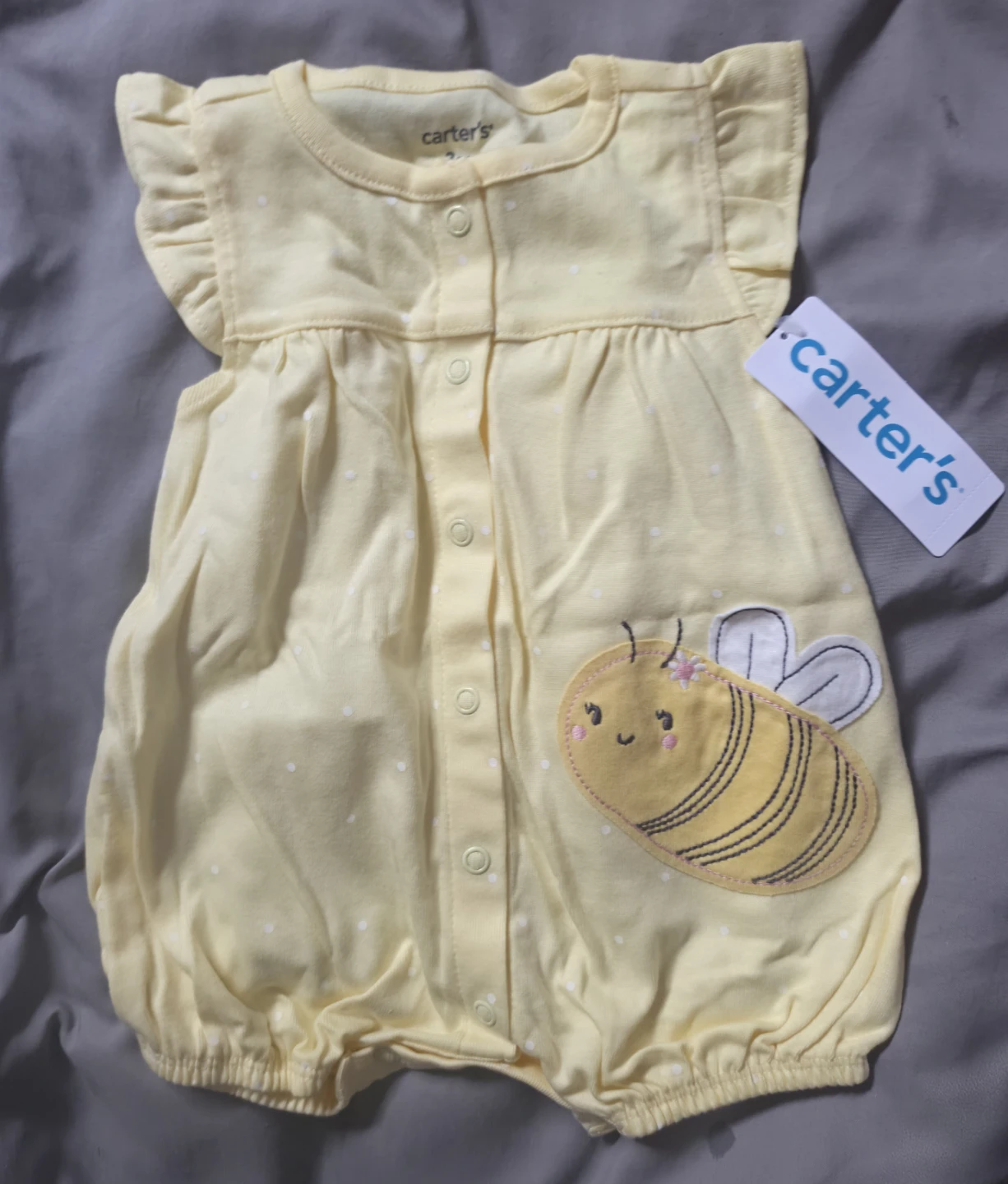 Carter's Yellow Bee Romper - Size 3 Months