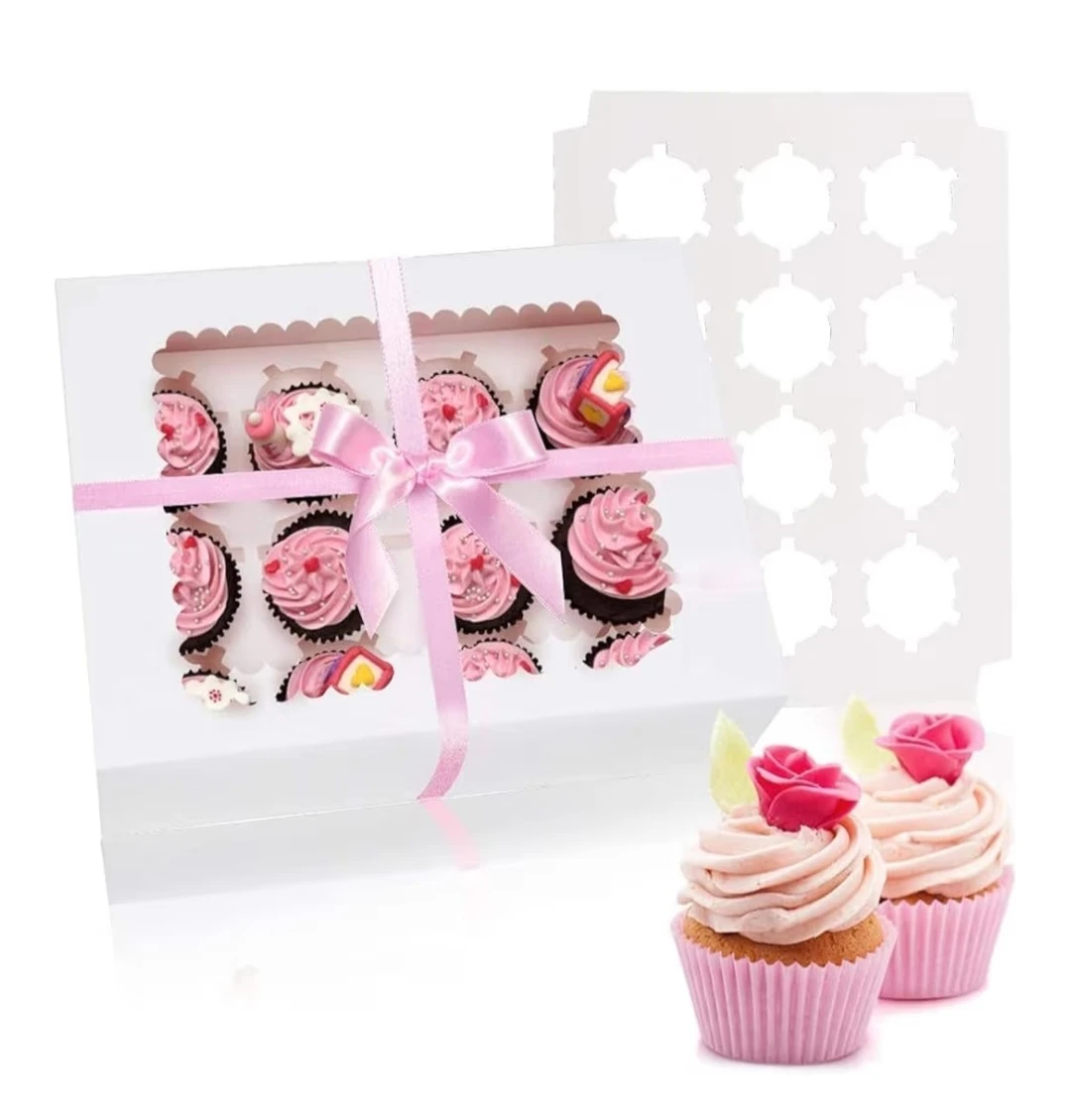 12 Cupcake Bakery Box with Window & Insert
