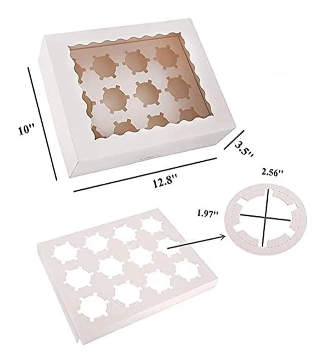 12 Cupcake Bakery Box with Window & Insert - photo 2