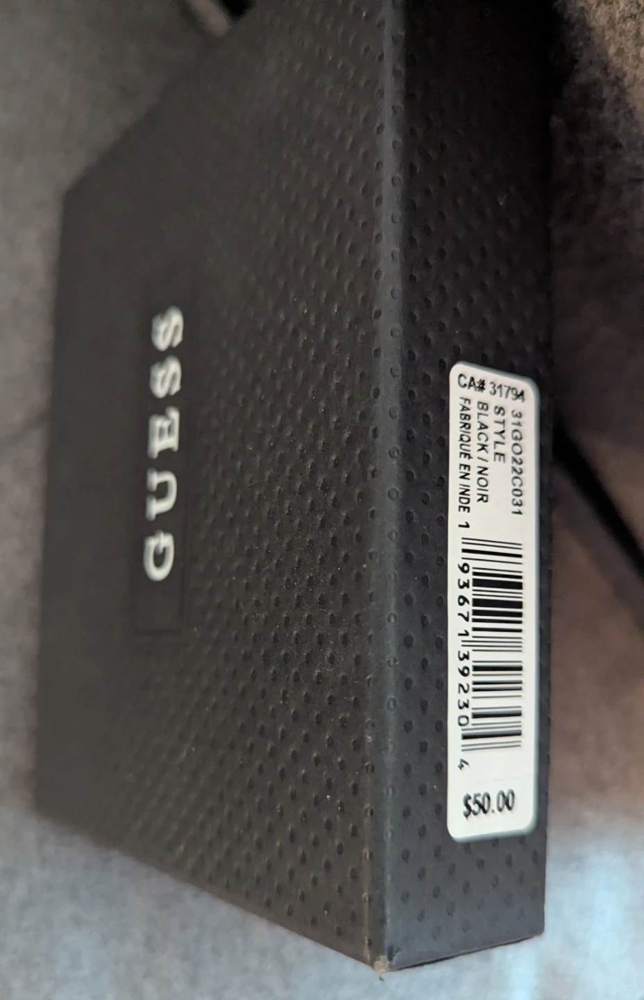 BNIB Guess Black Bi-Fold Wallet with Red Stitching - photo 2