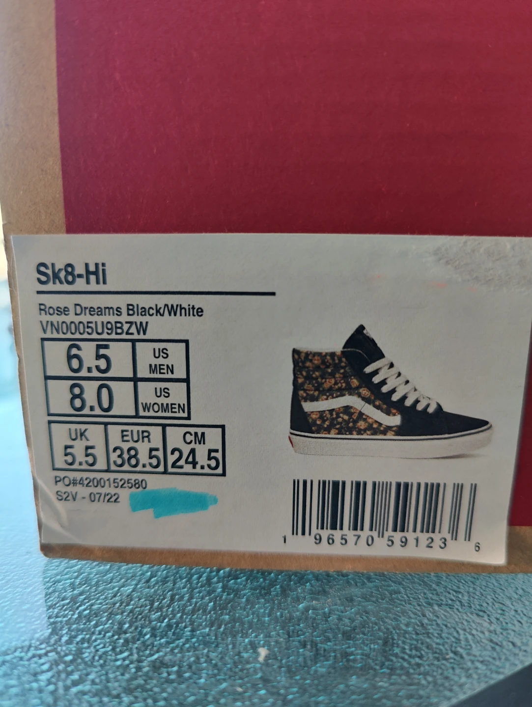 Vans Sk8-Hi Rose Dreams Black/White High Top Sneakers