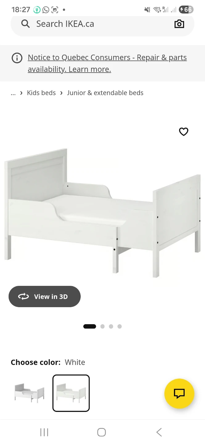 IKEA SUNDVIK Extendable Bed Frame - White - photo 3