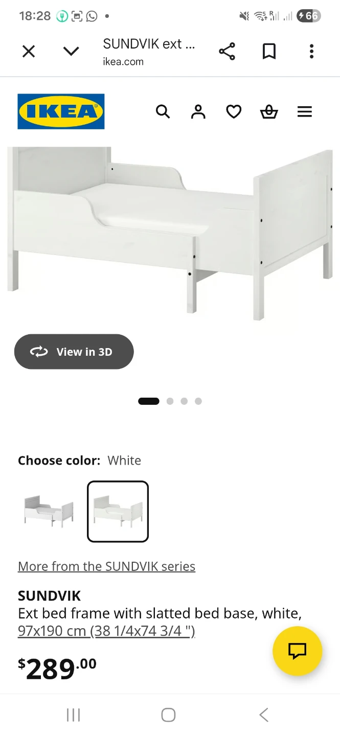 IKEA SUNDVIK Extendable Bed Frame - White - photo 4