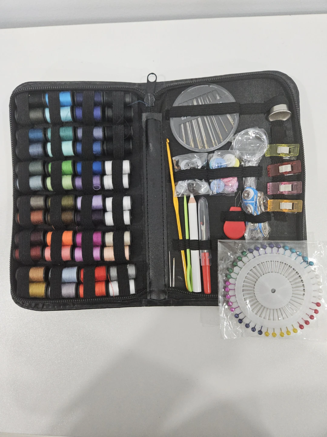 Sewing Kit with Threads, Needles, and Accessories