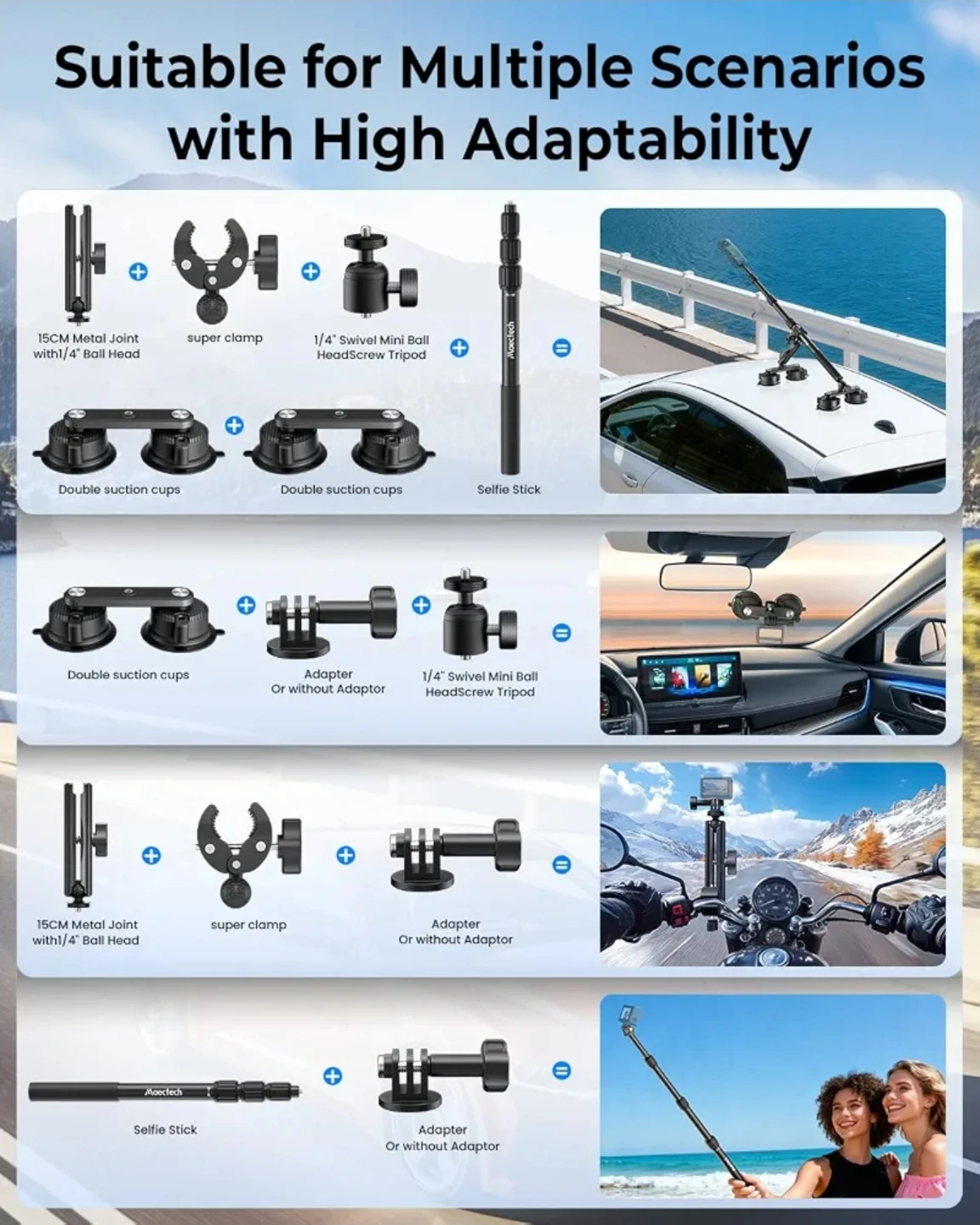 MAOSTECH Suction Cup Mount with Selfie Stick - photo 3