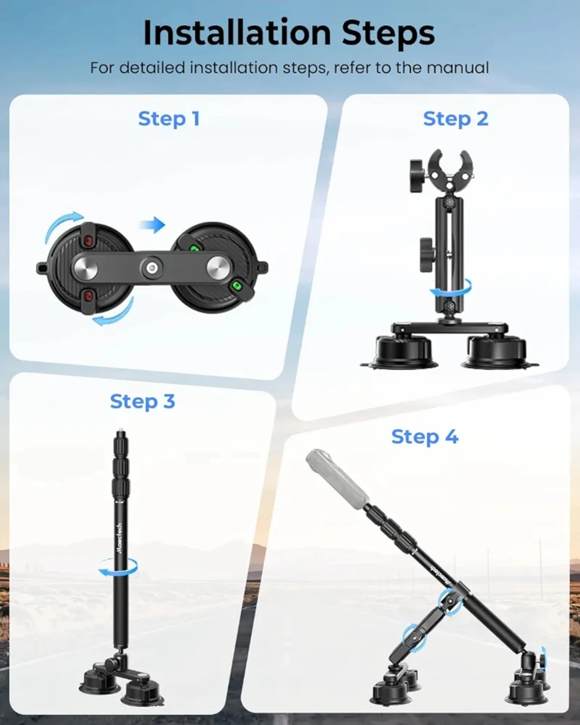 MAOSTECH Suction Cup Mount with Selfie Stick - photo 5
