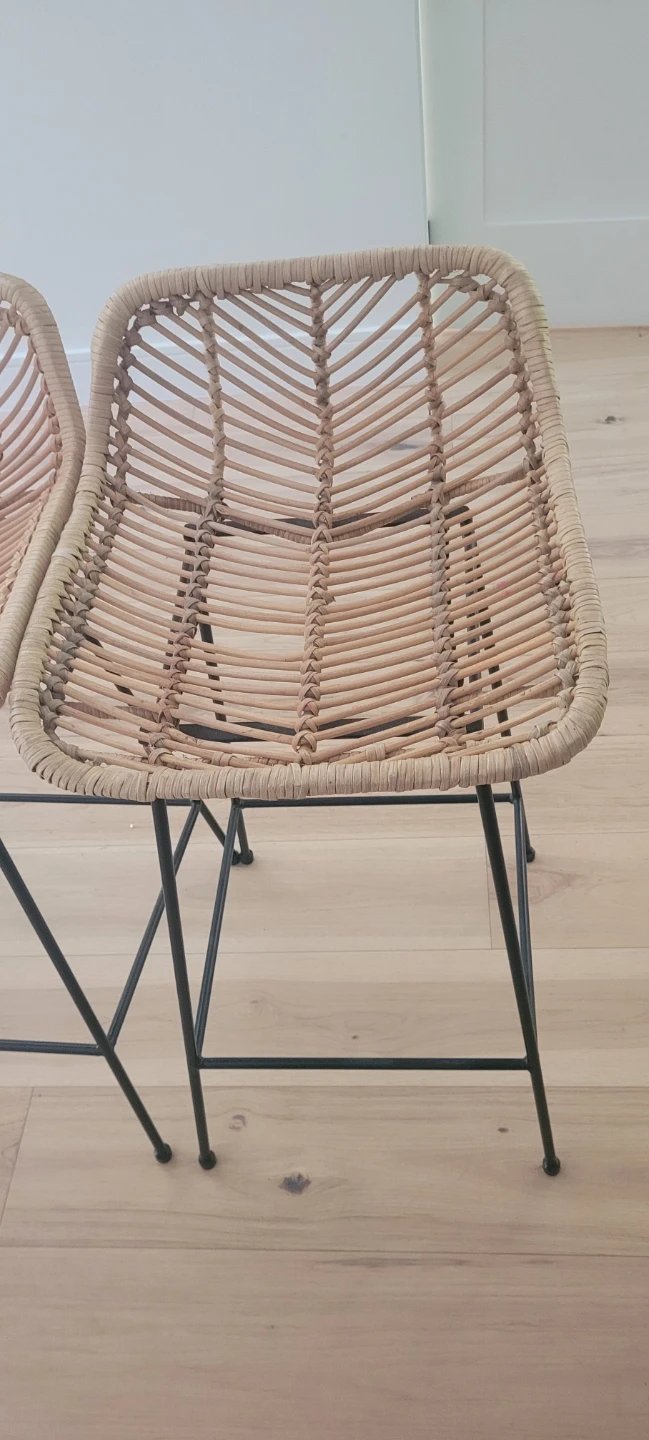 Woven Bar Height Stools Set of 3 - photo 2