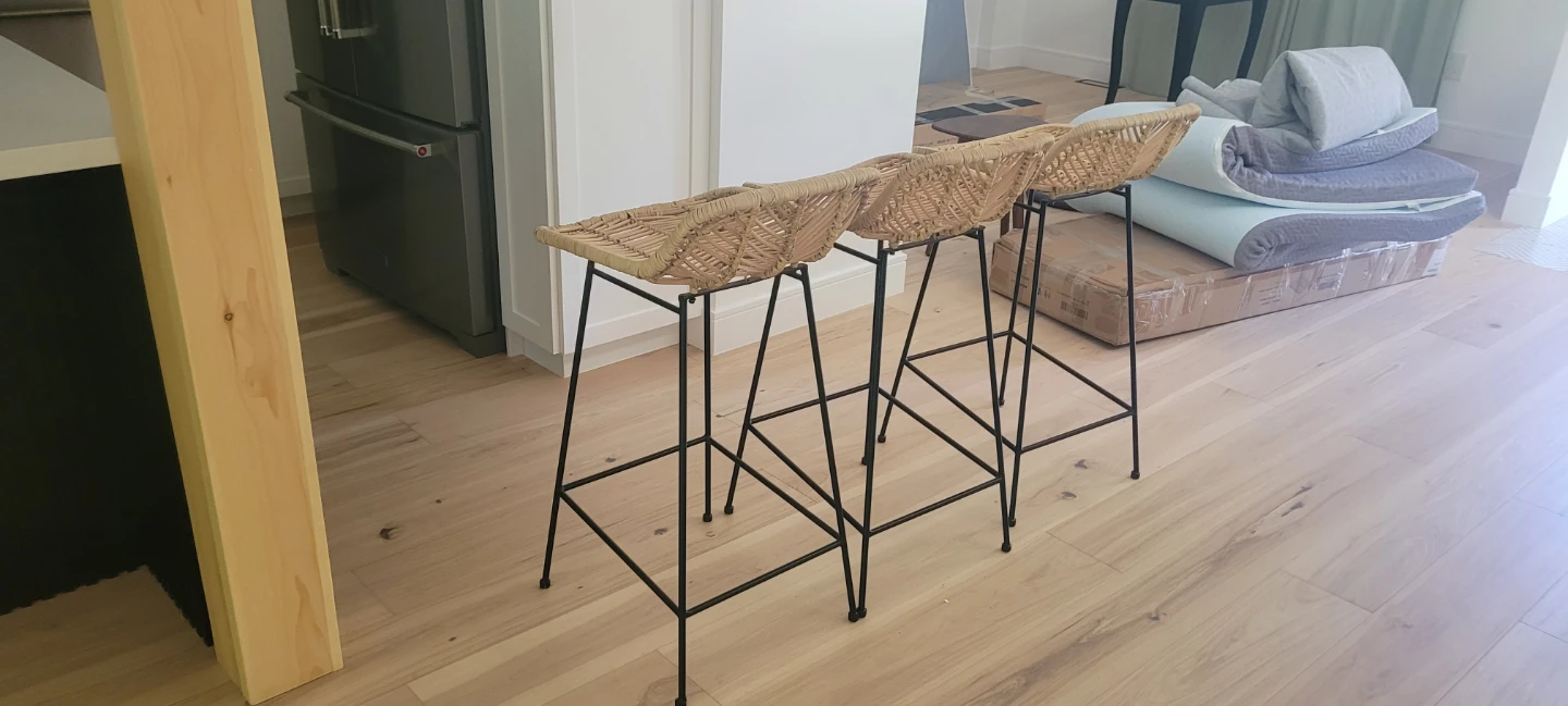 Woven Bar Height Stools Set of 3 - photo 5