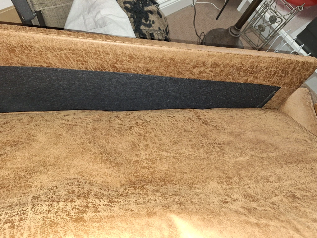 Brown Faux Leather loveseat - photo 2