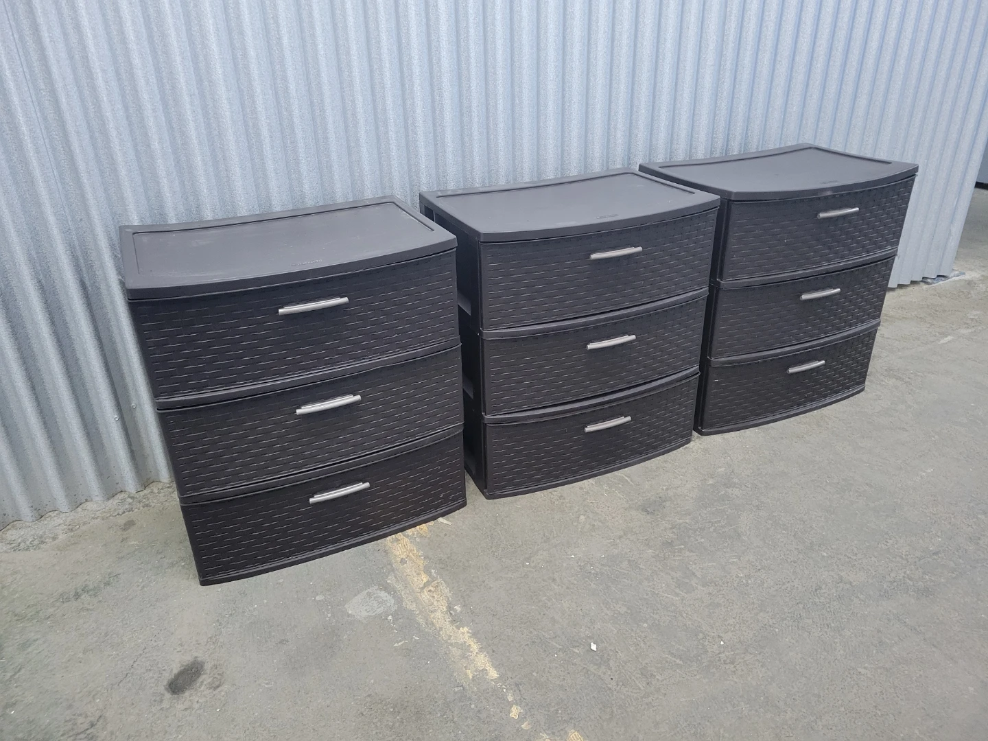 3 Dark Brown Plastic Drawer Chest Organizer