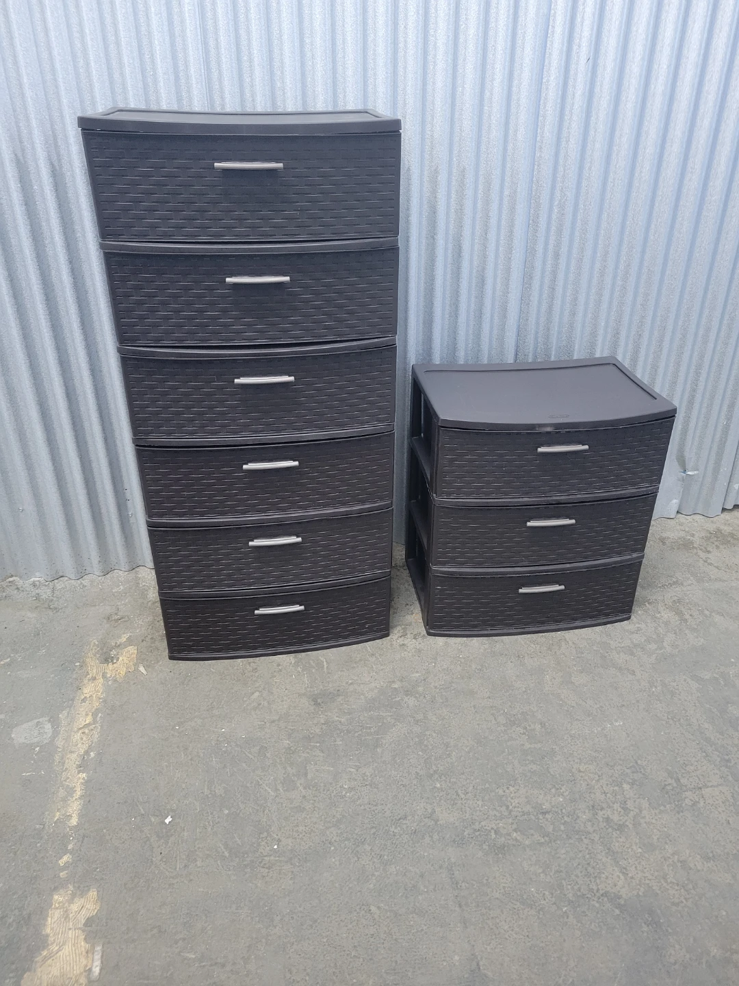 3 Dark Brown Plastic Drawer Chest Organizer - photo 2