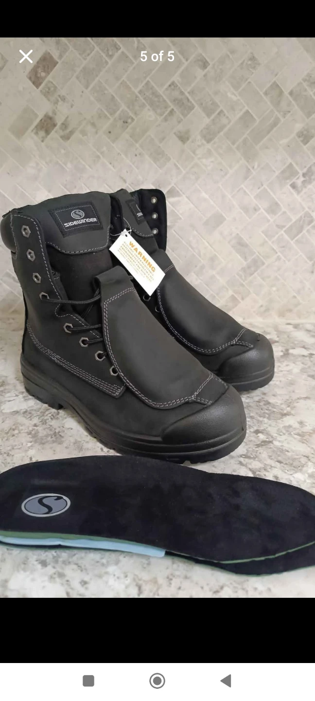 Sidewinder Met-Lite 8" Work Boots Size 43 (size 9.5)