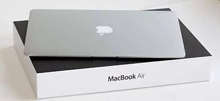 MacBook Air open boxed