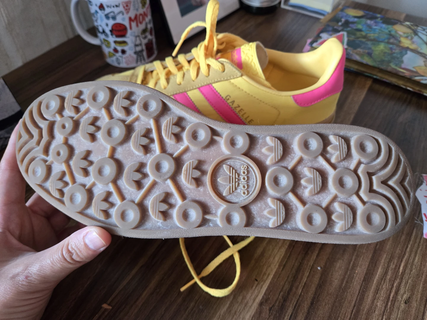 Adidas Gazelle Yellow Pink Sneakers (8.5W) - photo 5