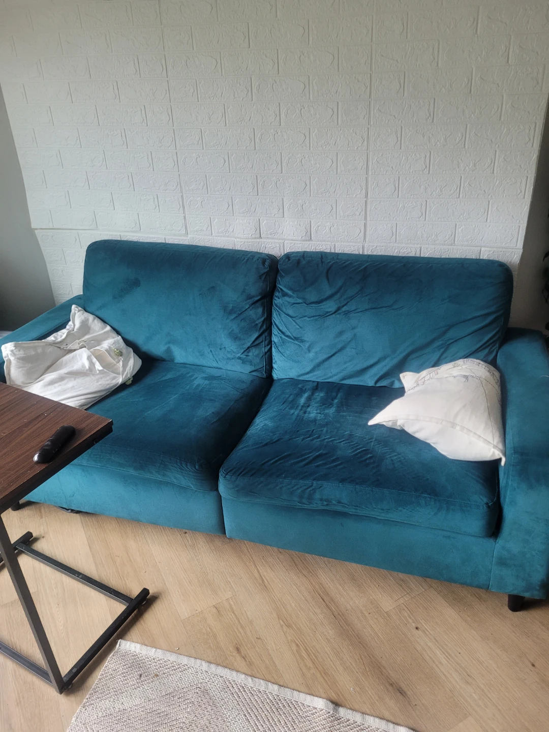 Teal Velvet Sofa - photo 2