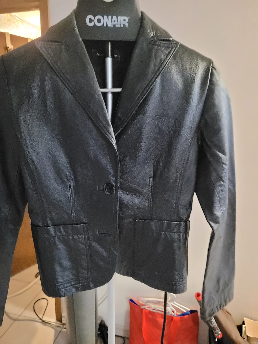 Black Leather Blazer Jacket size small