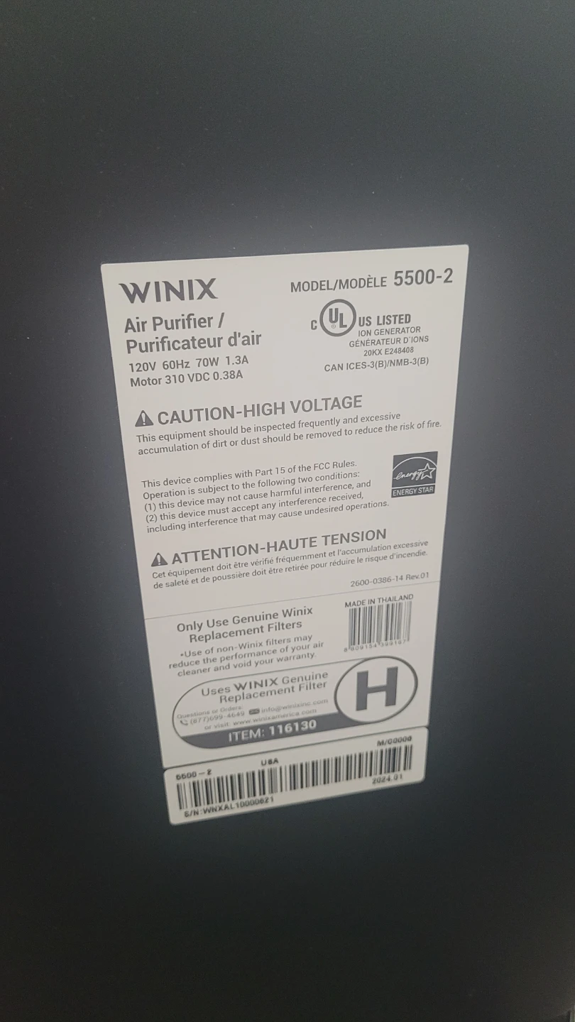 Winix 5500-2 Air Purifier - photo 2