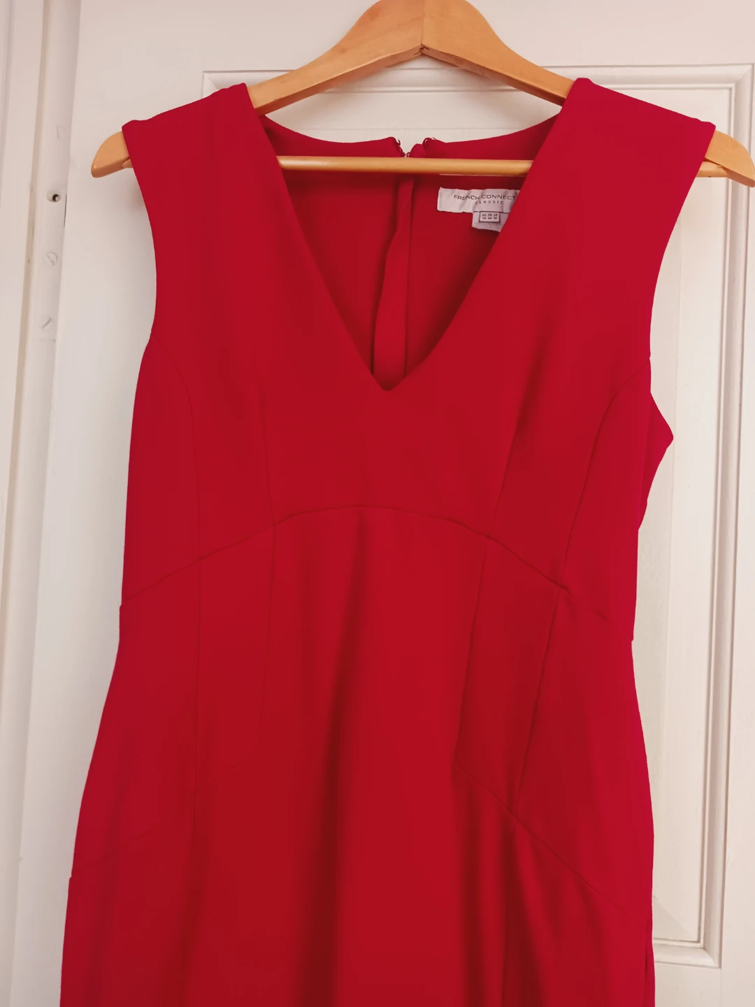 FRENCH CONNECTION Red V-Neck Sexy Tight Dress. 12. - photo 2