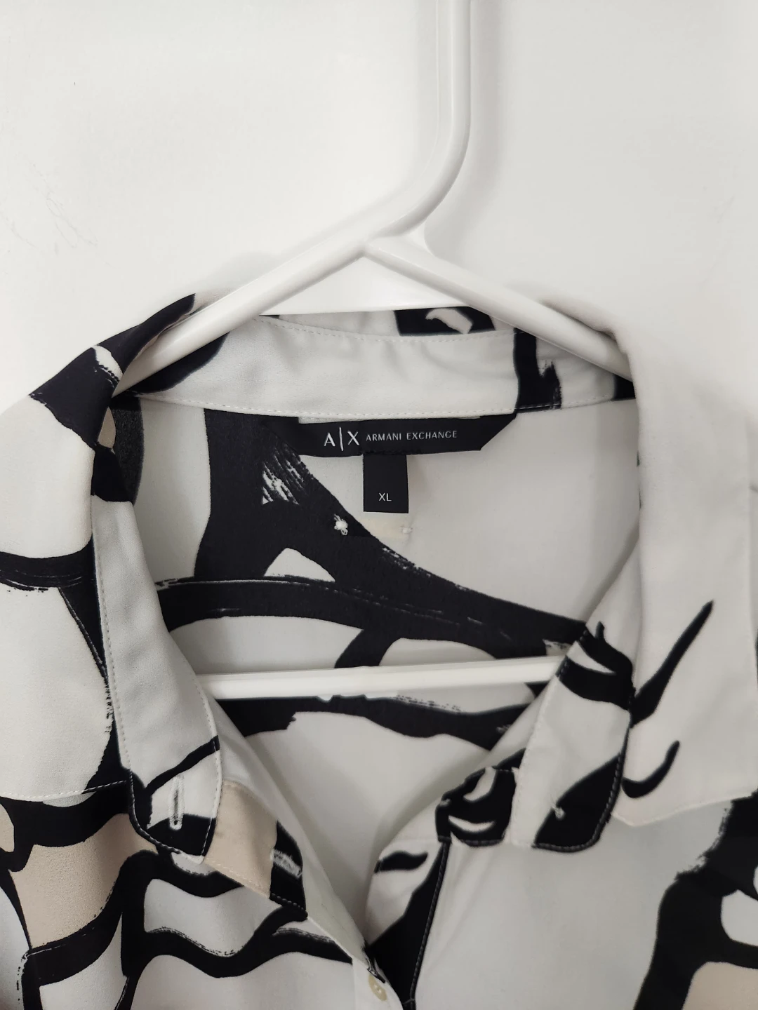AX Armani Exchange Abstract Face Print Button-Up Shirt - XL ⚽ - photo 2