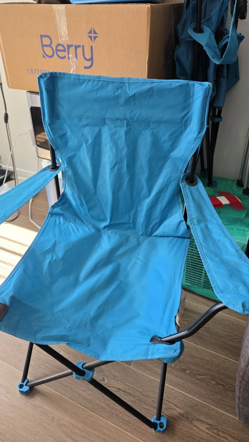 Aqua Blue Folding Camp Chairs (Set of 3) - photo 2