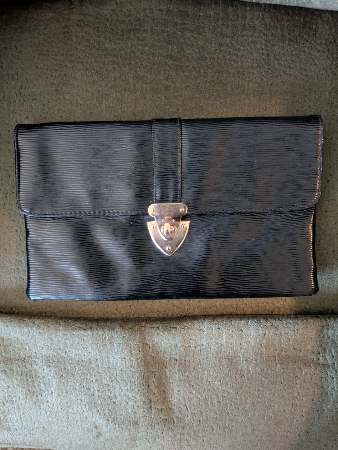 Black Epi Leather Clutch