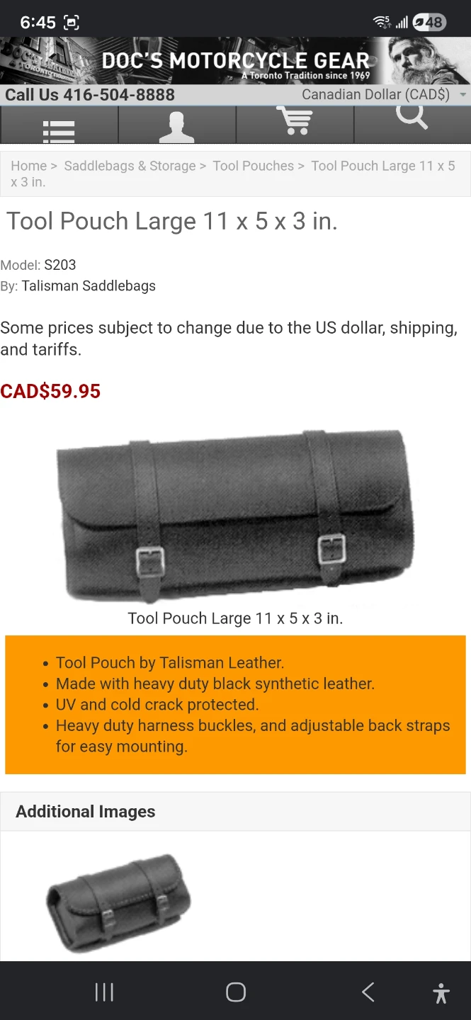 Talisman Saddlebags Tool Pouch Large 11 x 5 x 3 in. - photo 5