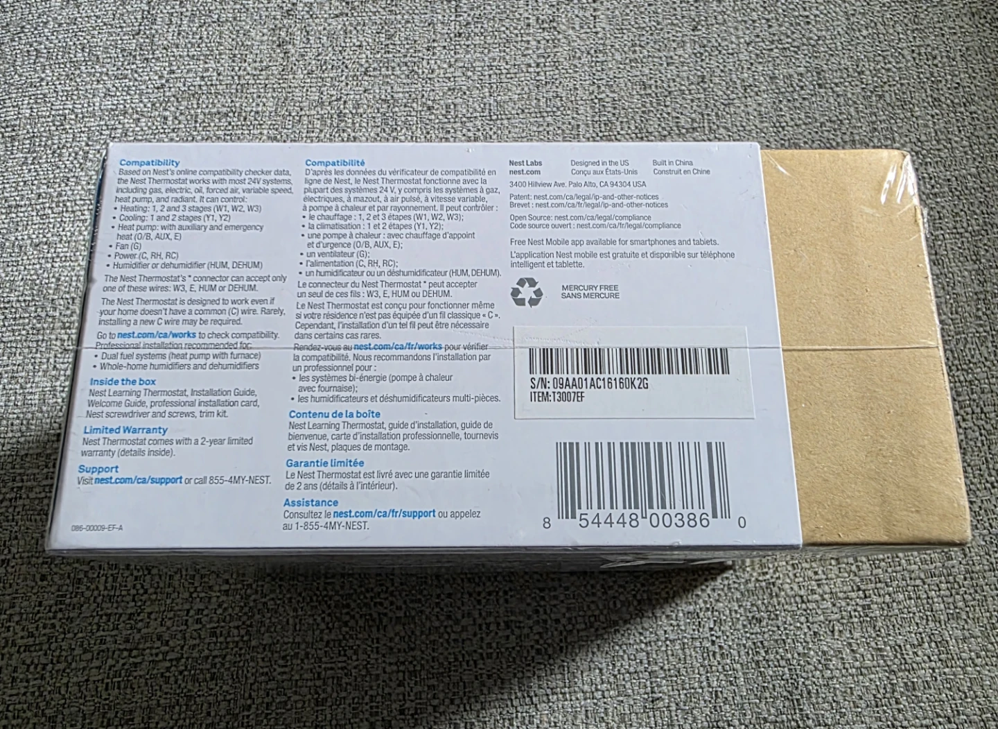 Google NEST - T3007EF - Learning Thermostat 3rd Generation - photo 2