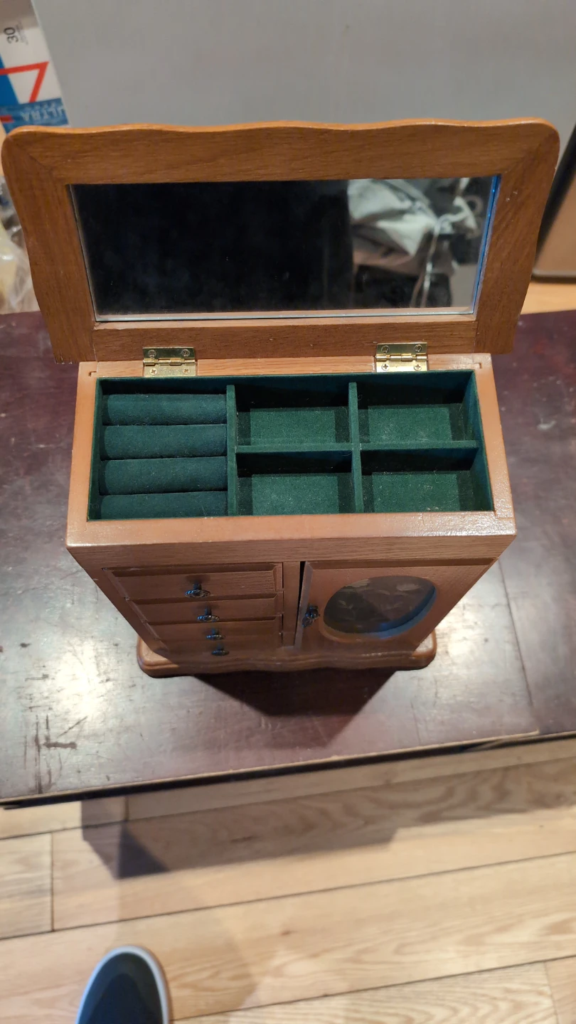 Secret Treasures Wooden Jewelry Box with Mirror - photo 2