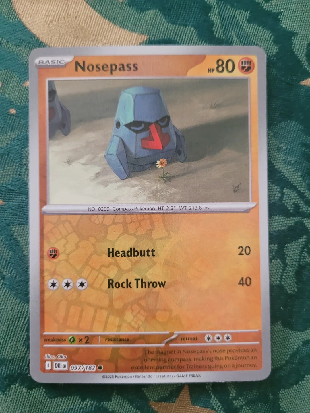 Pokemon Nosepass Reverse Holo Card ⚽