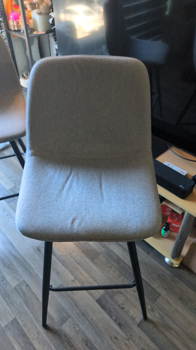 Grey Fabric Bar Stools (Set of 2) - photo 2