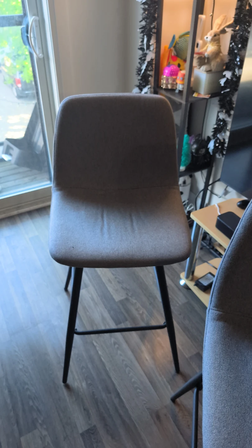 Grey Fabric Bar Stools (Set of 2) - photo 3