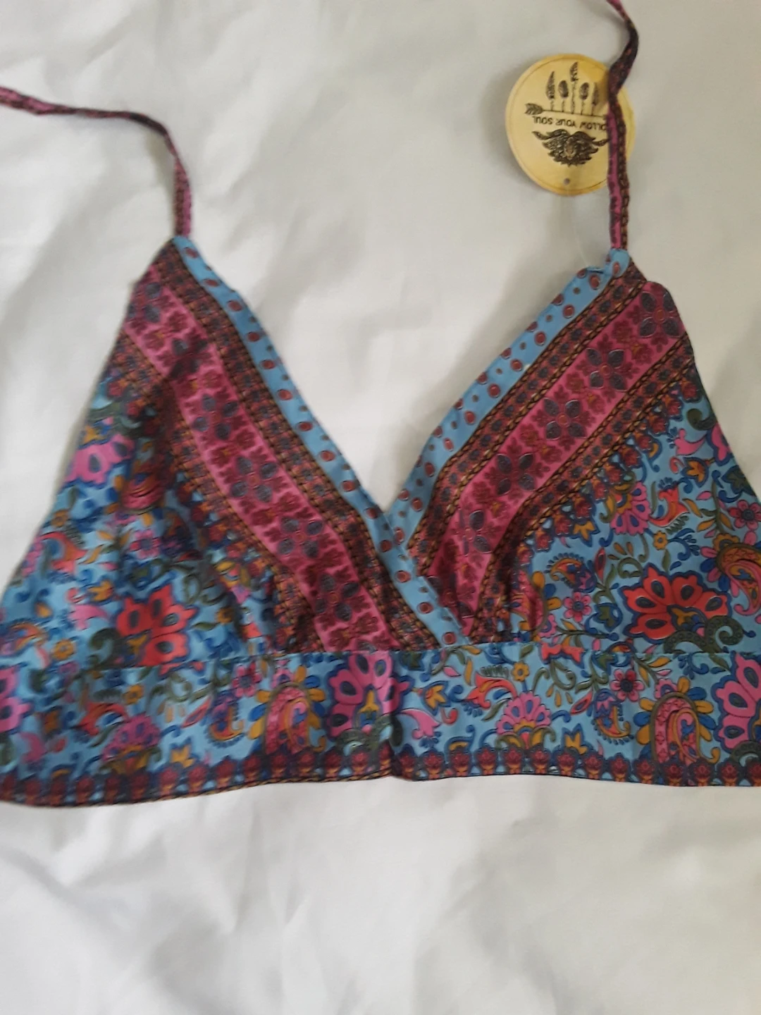 NEW BOHO SILK HALTER TOP