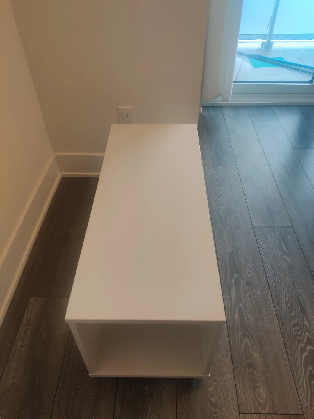 White Storage Cube Shelf with Wheels - photo 2