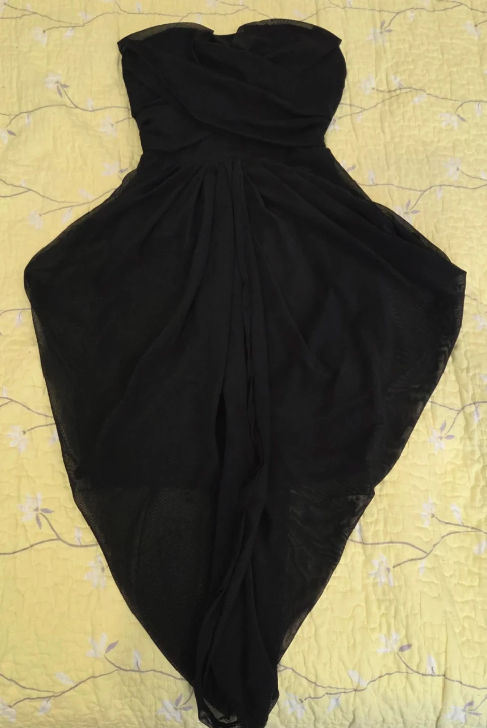 Black Strapless Flowy Dress