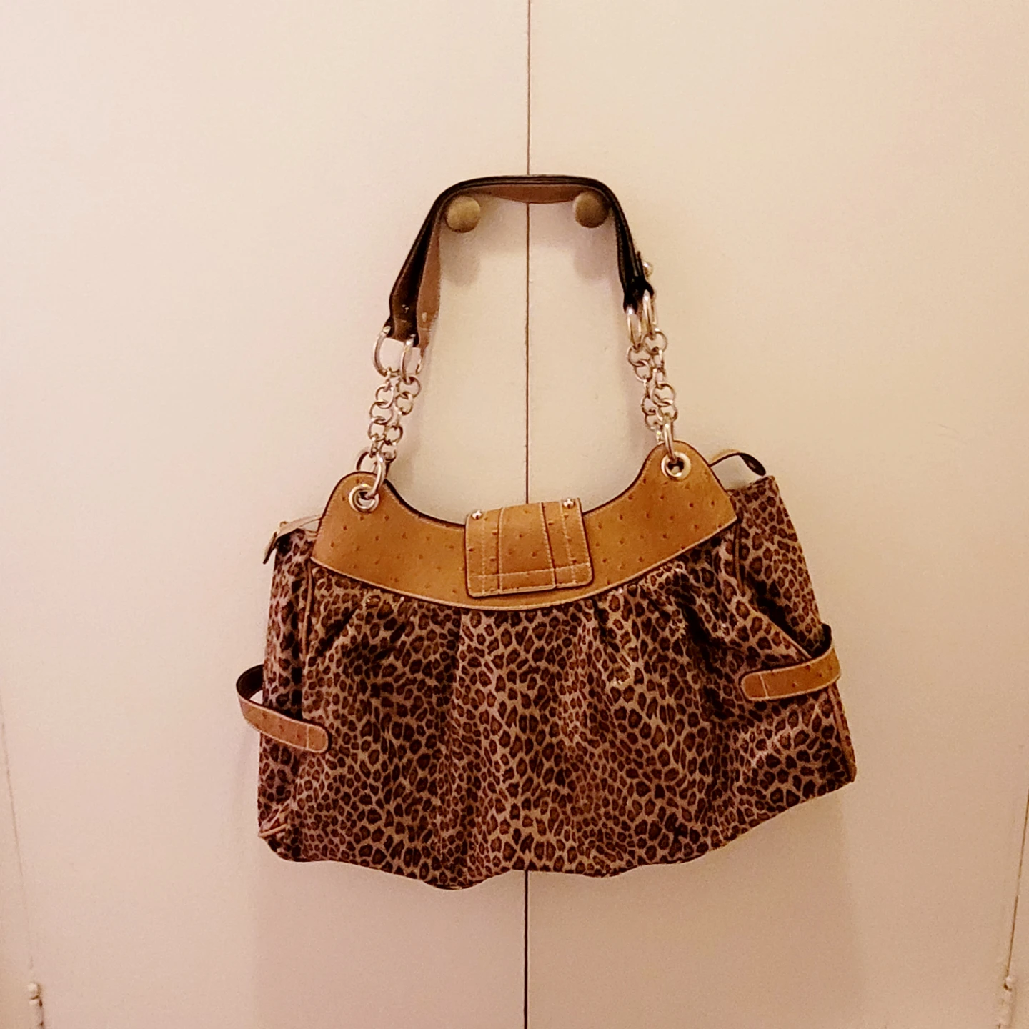 Vintage w/Tag Y2K Guess Leopard Print Satchel Handbag - photo 2