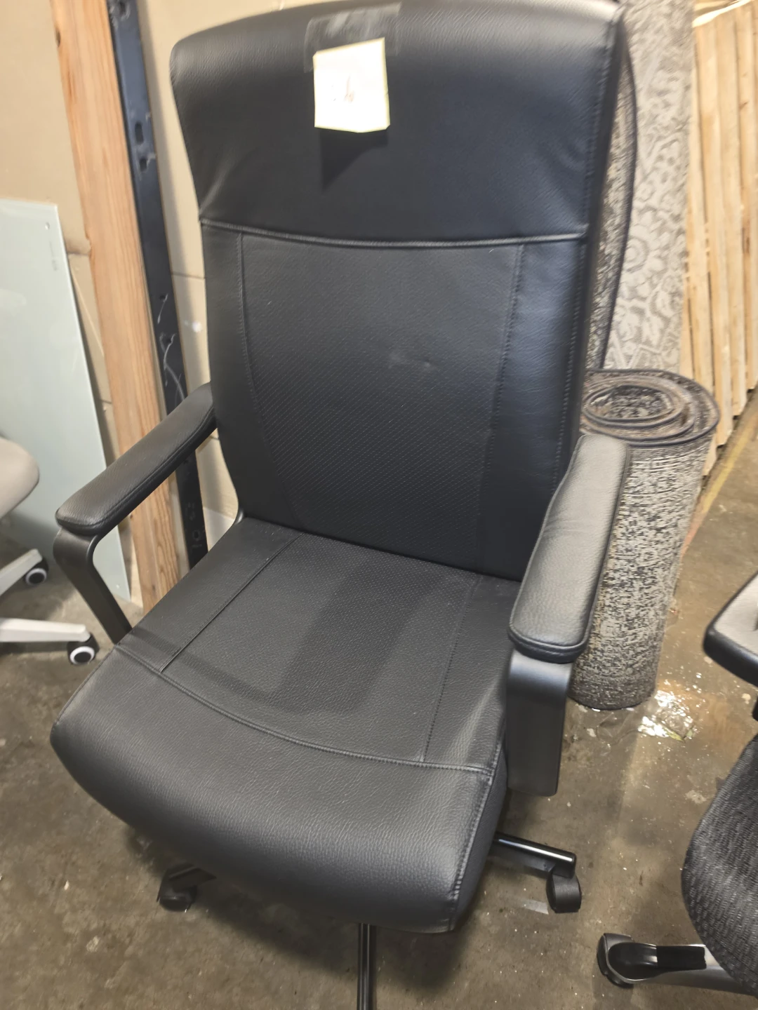 Black Faux Leather Office Chair