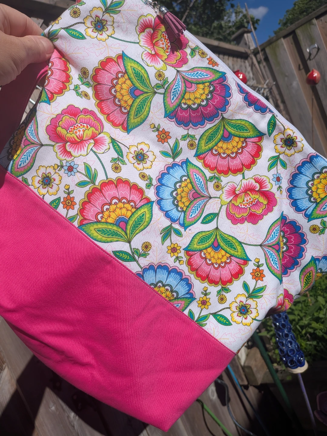 JOJO BAGS knitting/crochet  tote bag with floral print - photo 2