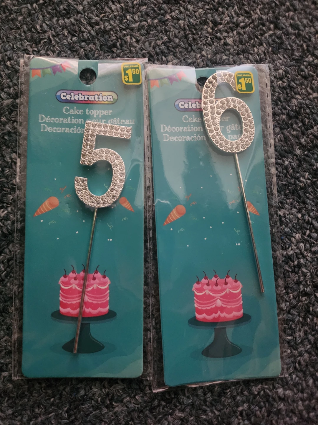 Celebration Cake Toppers - Numbers 5 & 6