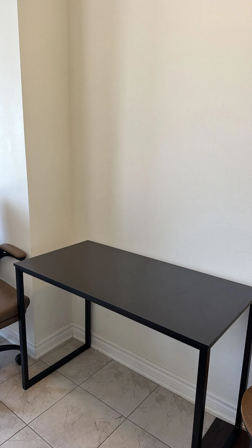 Black Rectangular Desk with Metal frame