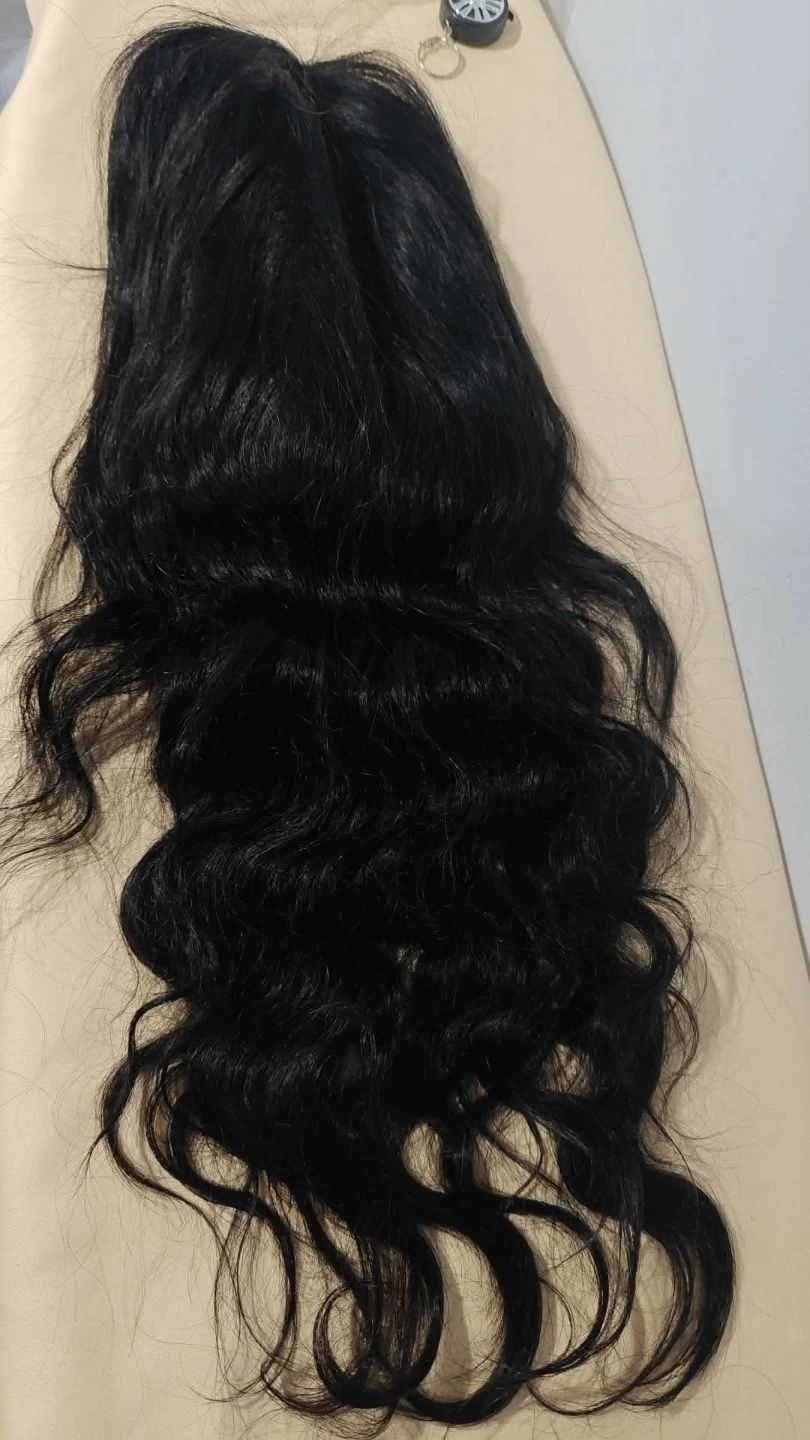Black Human Hair Lace Front Wig 28" Length - photo 2