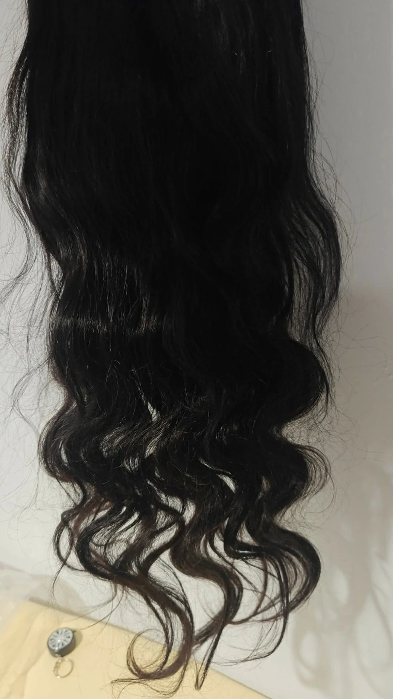Black Human Hair Lace Front Wig 28" Length - photo 4