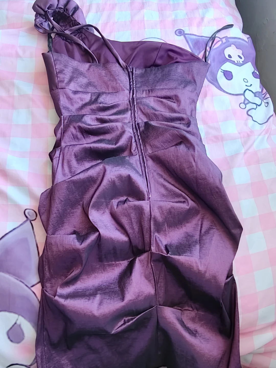 Purple strapless ruched dress - photo 2