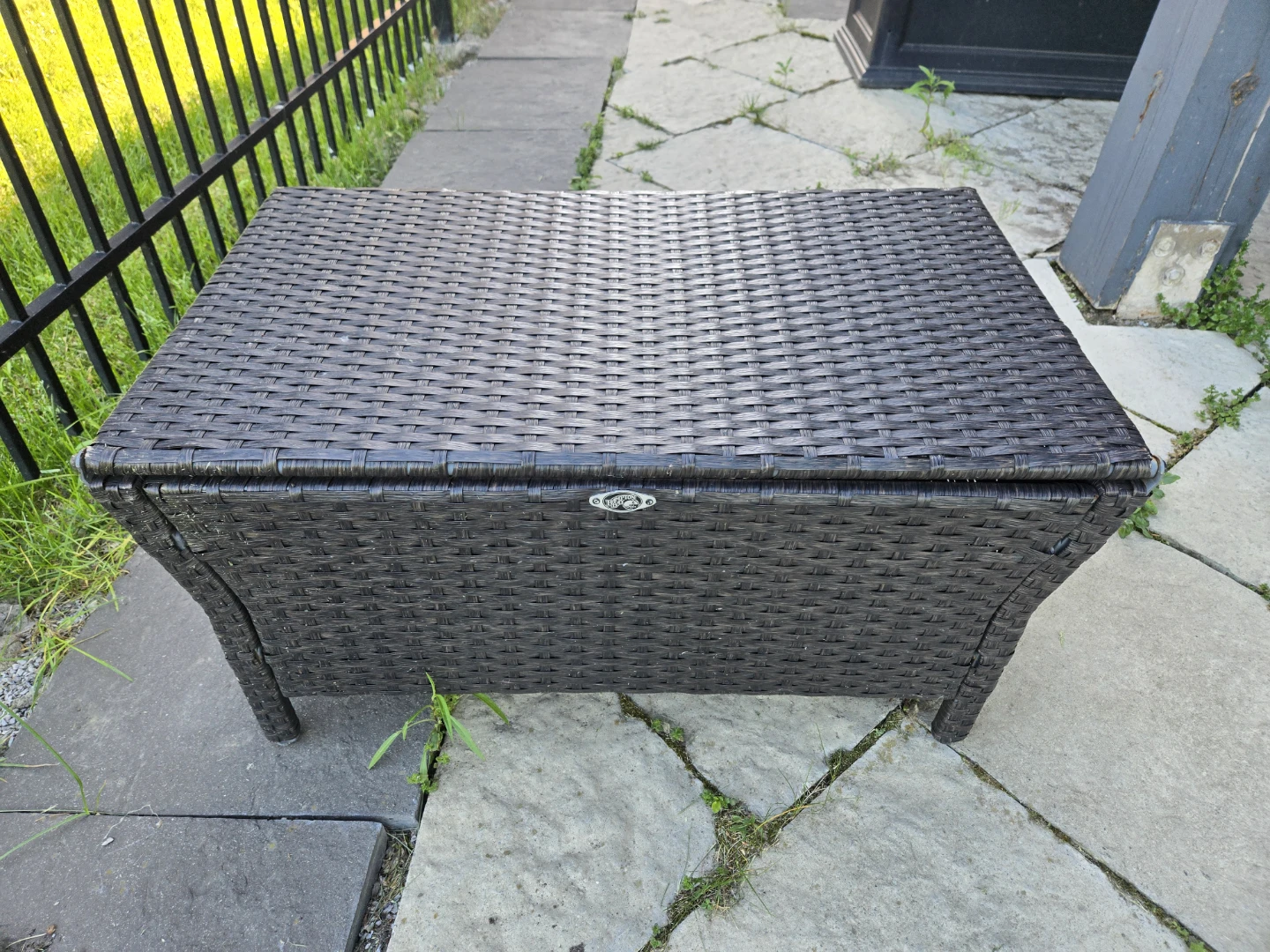 Dark Brown Wicker Storage Box/Bench