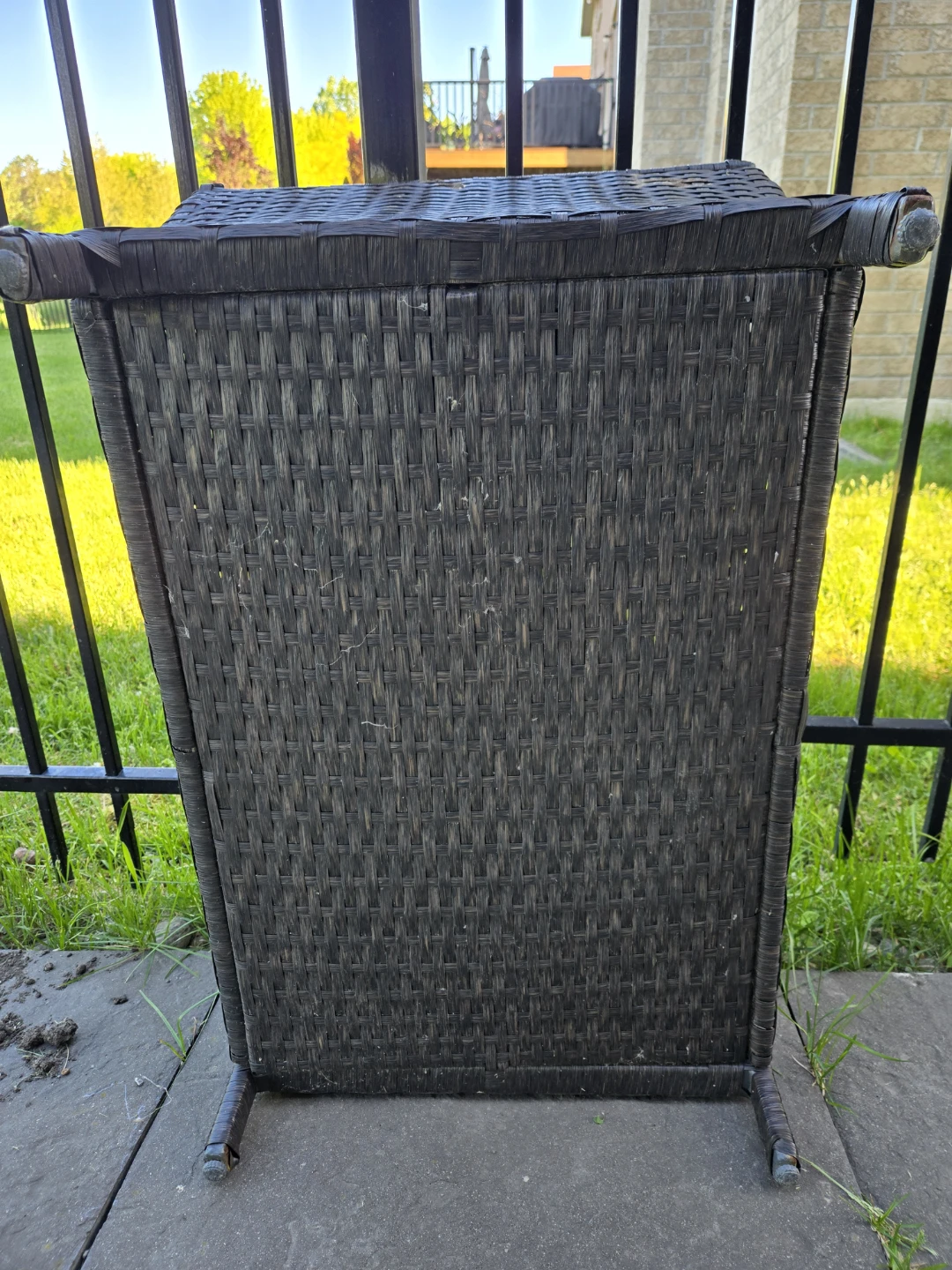 Dark Brown Wicker Storage Box/Bench - photo 3