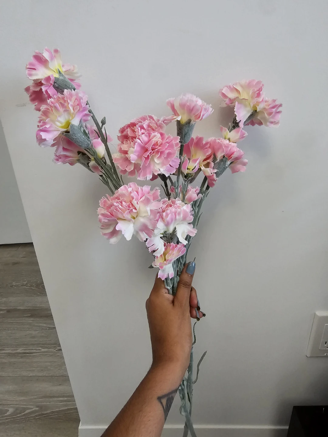 Pink and White Carnations Artificial