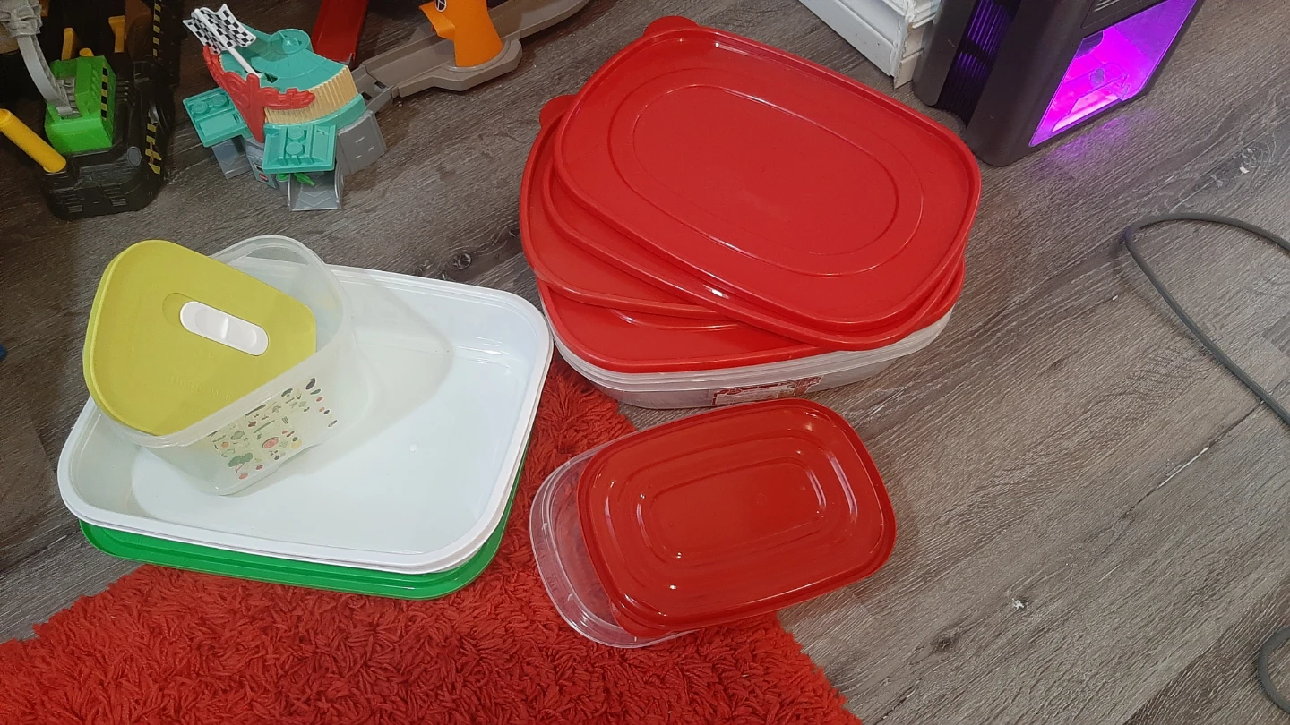 Set of 5 Plastic Food Storage Containers with Lids
