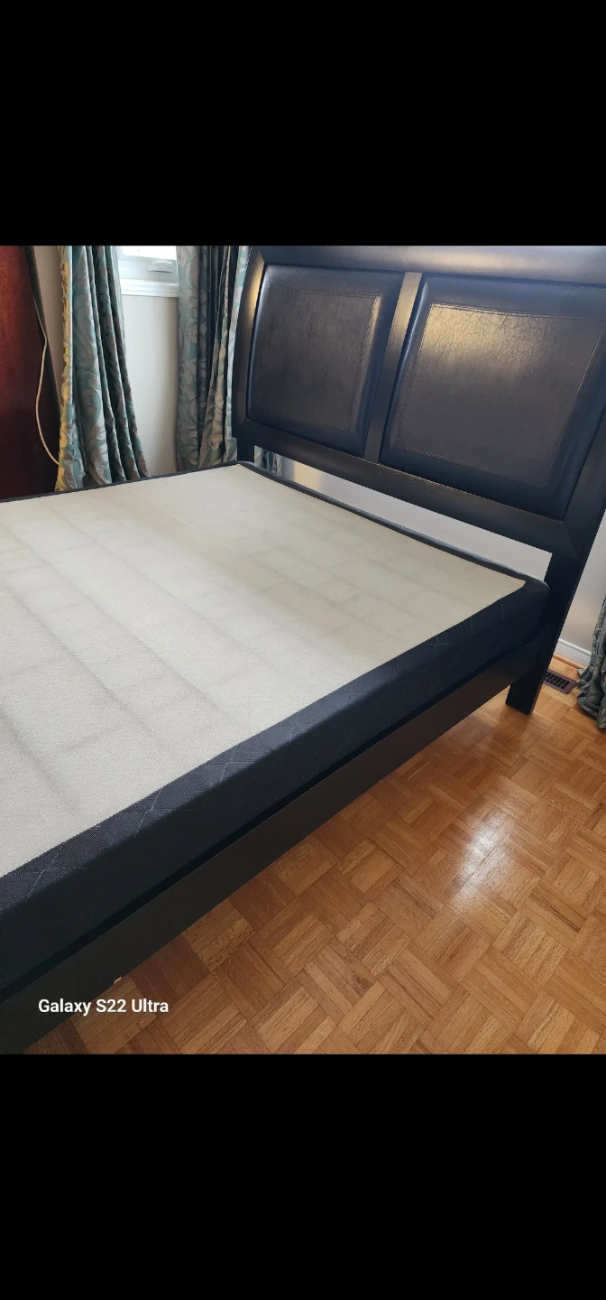 Dark Faux Leather Headboard
