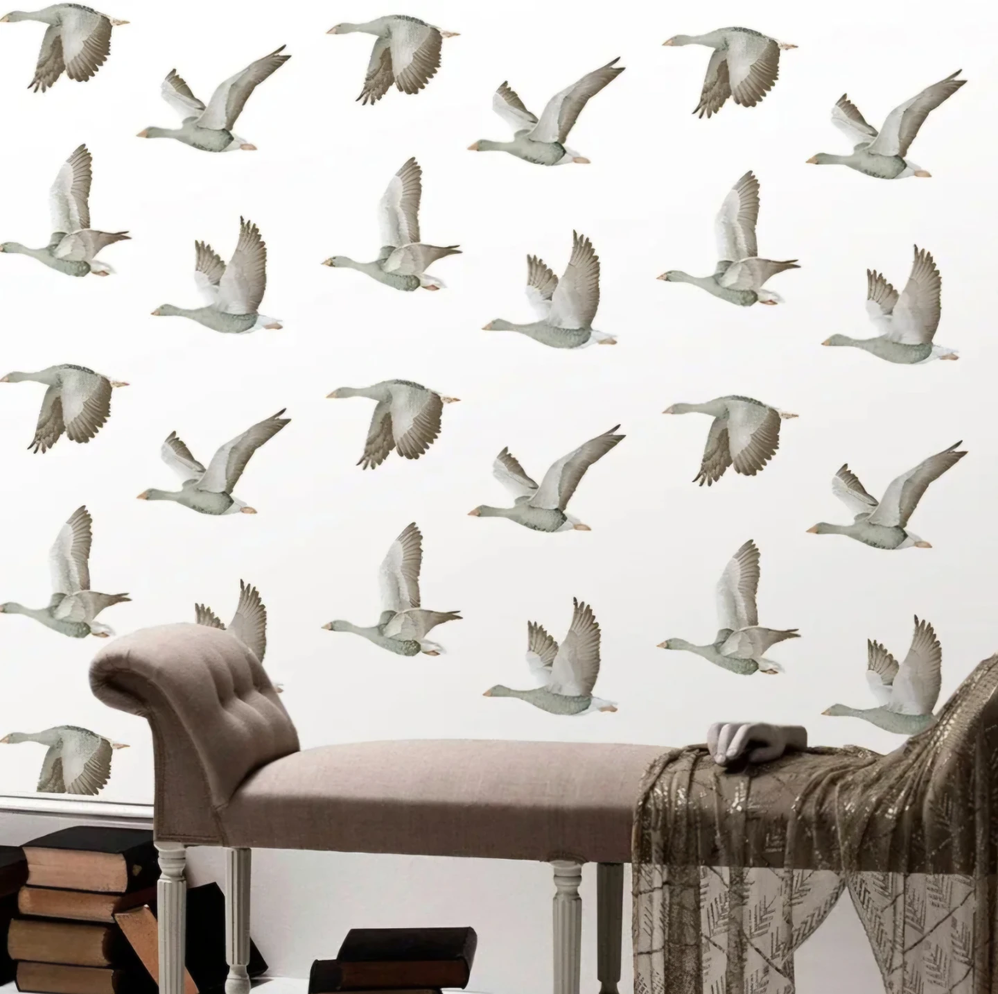 Flying Goose Peel & Stick Vintage Wallpaper 16.9" x 118" - photo 2