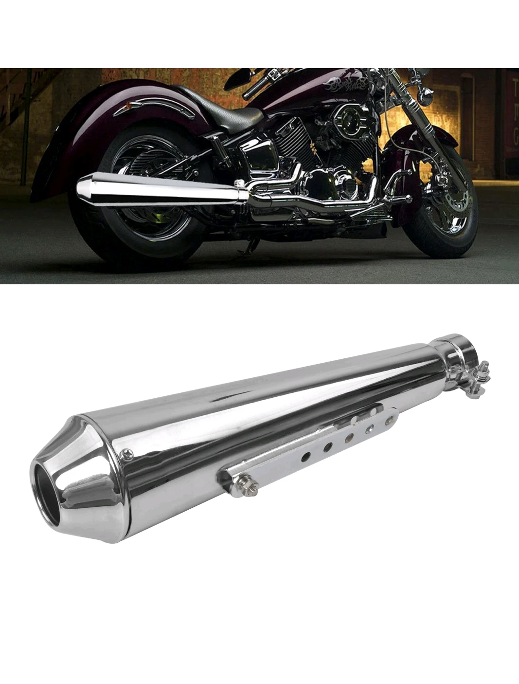 Chrome Motorcycle Exhaust Muffler